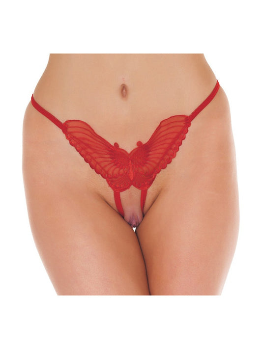 Amorable By Rimba - Open Butterfly String - One Size - Red Amorable By Rimba - Open Butterfly String - One Size - Red - UABDSM