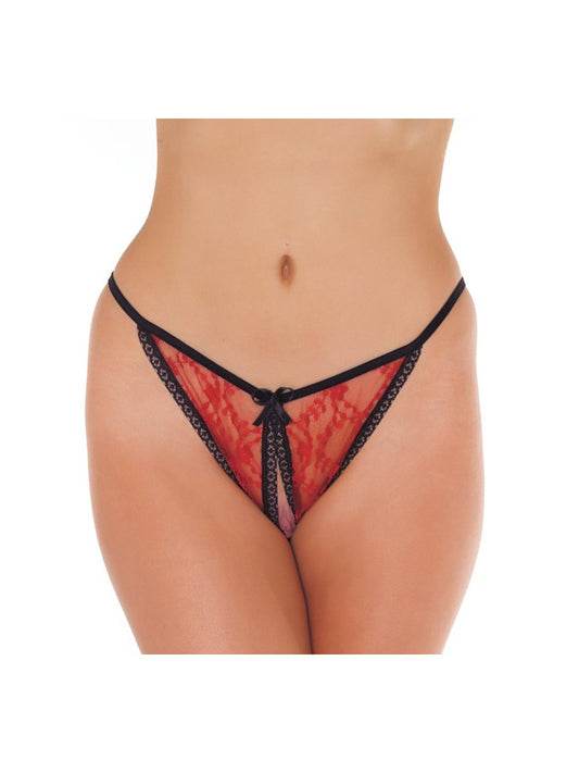 Amorable By Rimba - Open Tanga - One Size - Red Amorable By Rimba - Open Tanga - One Size - Red - UABDSM