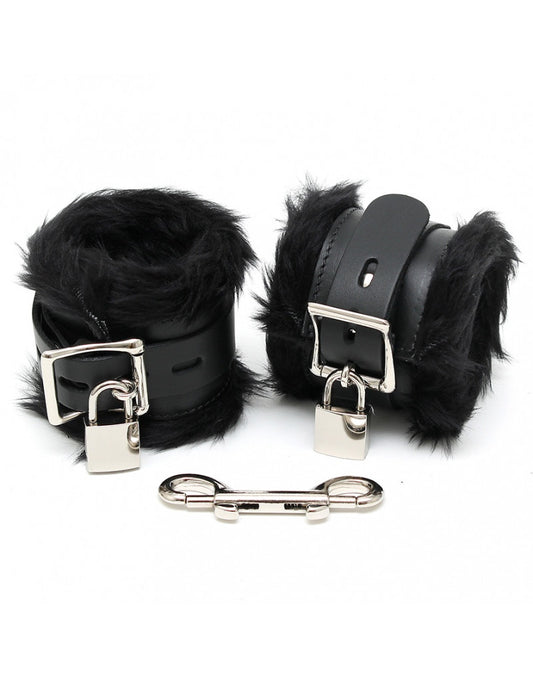Rimba - Padded Foot Cuffs With Padlocks And Fur - UABDSM