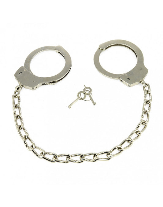 Rimba - Metal Police Anklecuffs With Chain. Rimba - Metal Police Anklecuffs With Chain. - UABDSM