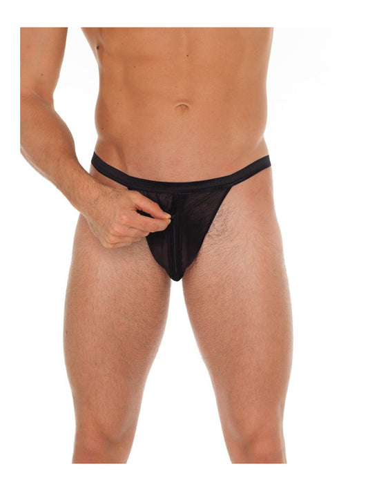 Amorable By Rimba - Transparent Thong With Zipper - One Size - Black Amorable By Rimba - Transparent Thong With Zipper - One Size - Black - UABDSM