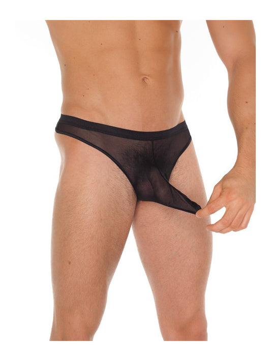 Amorable By Rimba - Transparent Thong With Spout - One Size - Black - UABDSM