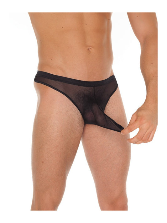 Amorable By Rimba - Transparent Thong With Spout - One Size - Black Amorable By Rimba - Transparent Thong With Spout - One Size - Black - UABDSM