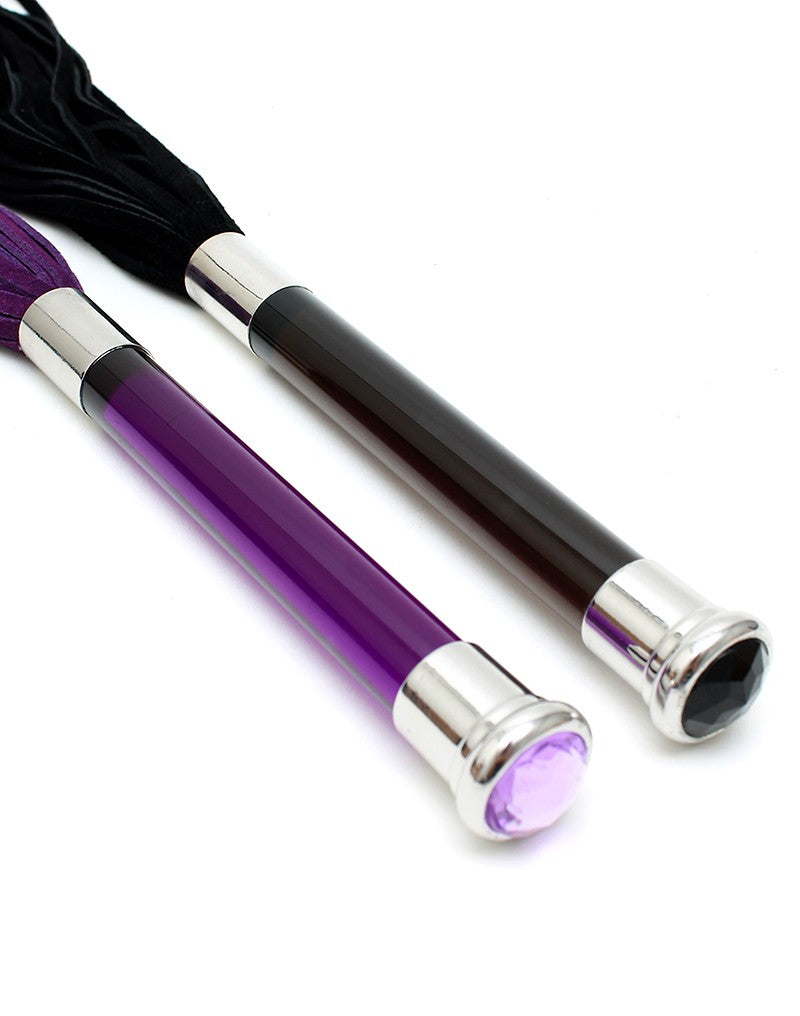 Rimba - Suede Flogger With Glass Handle And Crystal - UABDSM