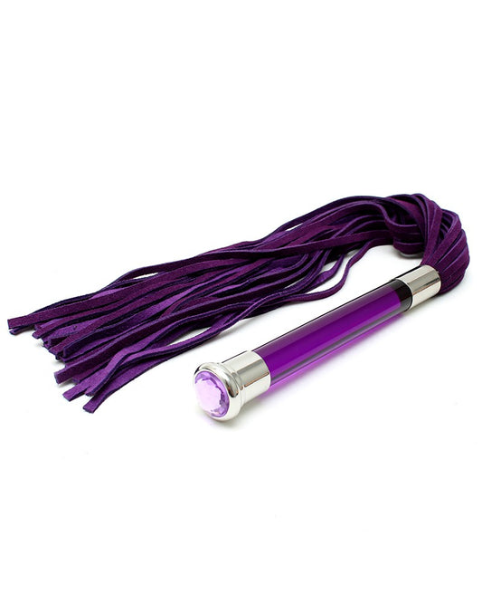 Rimba - Suede Flogger With Glass Handle And Crystal Rimba - Suede Flogger With Glass Handle And Crystal - UABDSM