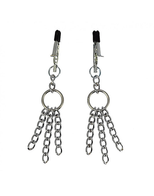Rimba - Nipple Clamps Plastic With Chain Decoration (pair) Rimba - Nipple Clamps Plastic With Chain Decoration (pair) - UABDSM