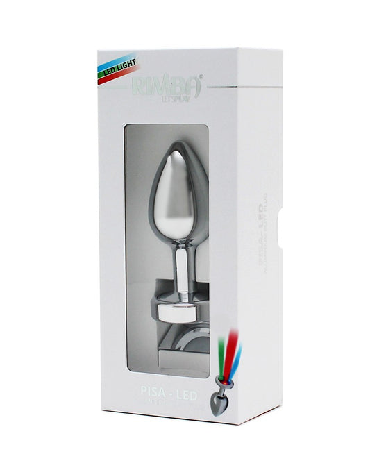 Rimba Toys - Pisa - Butt Plug With LED Lights - Silver - UABDSM