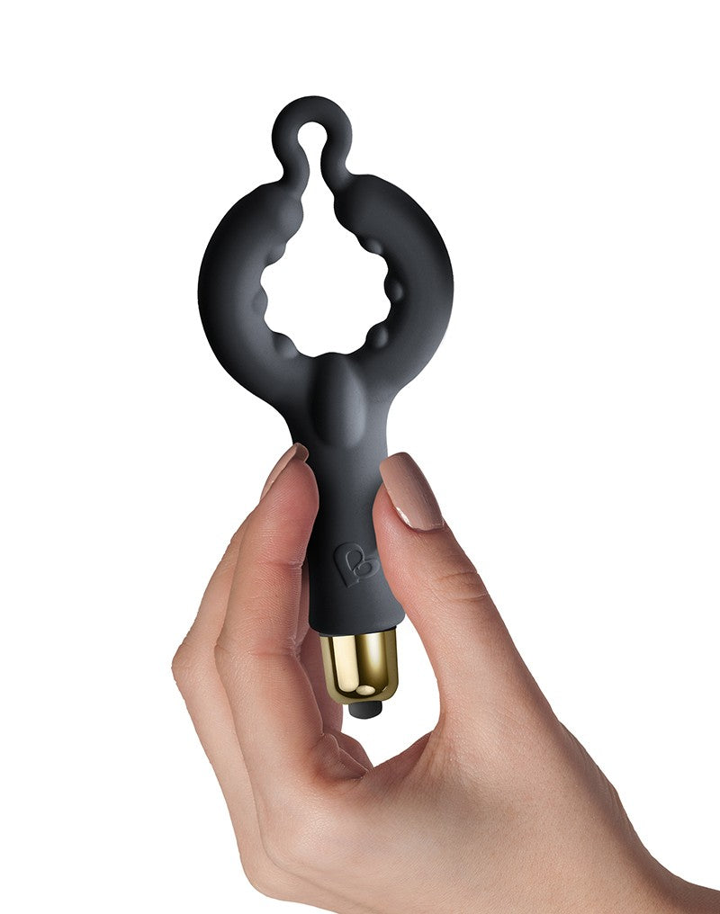 Rocks-Off - Be Mine Set - Cockring Bullet And Anal Vibrator - Black / Gold - UABDSM