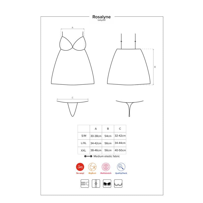 Rosalyne Babydoll and Thong Red - UABDSM