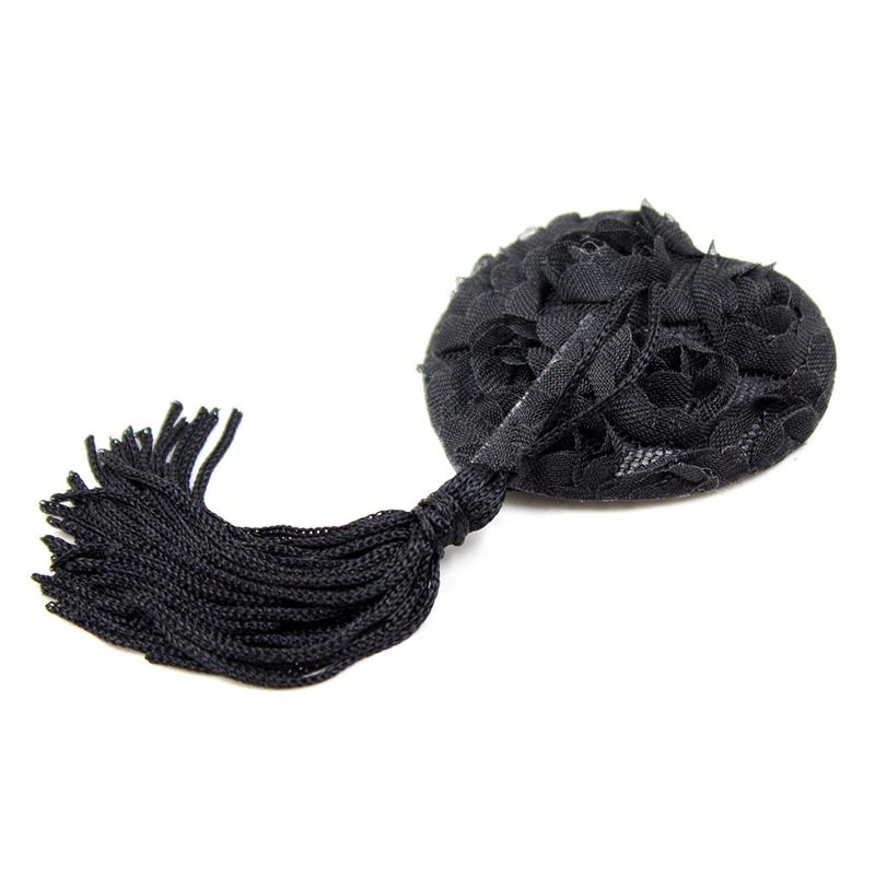 Rose Heart Nipple Covers Black - UABDSM