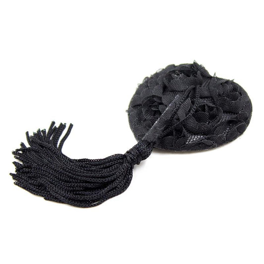 Rose Heart Nipple Covers Black - UABDSM