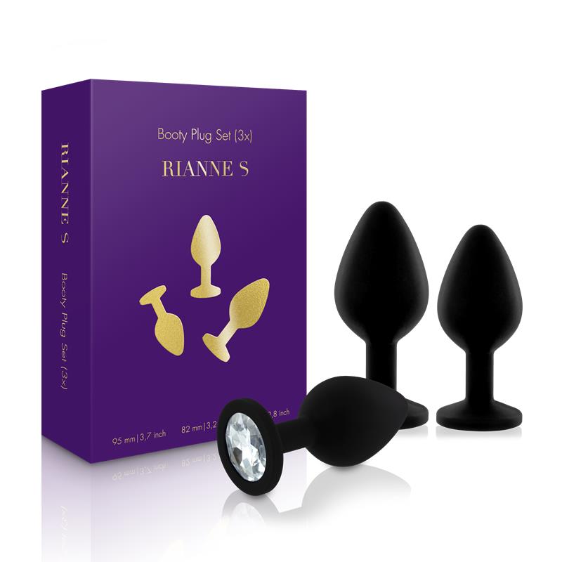 Rs - Soiree Botty Plug Set 3 Black - UABDSM