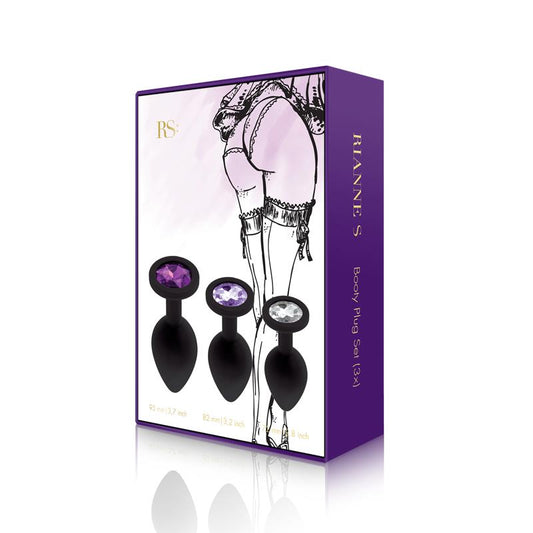 Rs - Soiree Botty Plug Set 3 Black - UABDSM