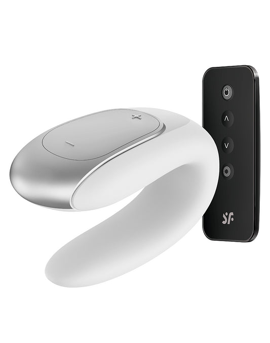 Satisfyer - Double Fun - Luxe Couple Vibrator - White Satisfyer - Double Fun - Luxe Couple Vibrator - White - UABDSM