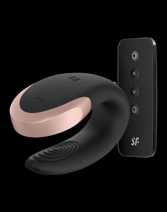 Satisfyer - Double Love - Luxury Partner Vibrator - Black Satisfyer - Double Love - Luxury Partner Vibrator - Black - UABDSM