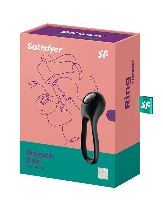 Satisfyer - Majestic Duo - Cockring Vibrator - Black - UABDSM