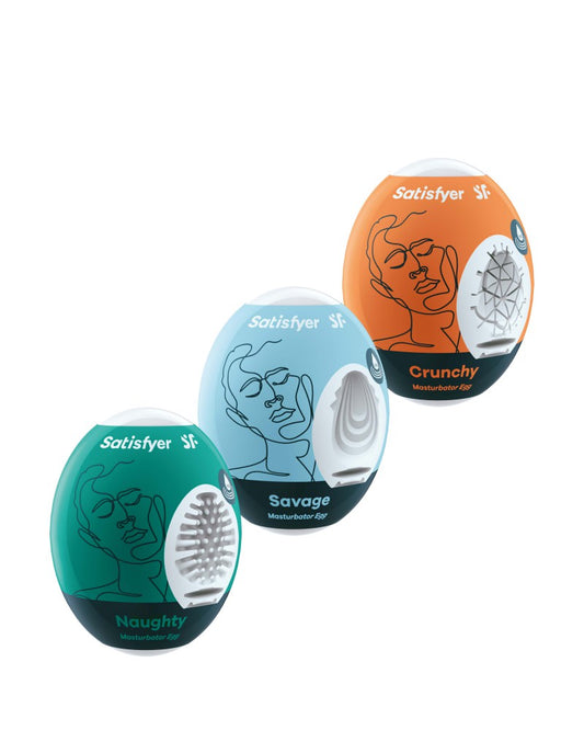 Satisfyer - Masturbator Egg Set (3 Pieces) - Naughty Savage Crunchy Satisfyer - Masturbator Egg Set (3 Pieces) - Naughty Savage Crunchy - UABDSM