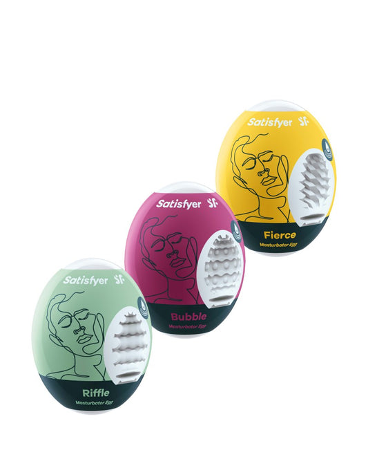 Satisfyer - Masturbator Egg Set (3 Pieces) - Riffle Bubble Fierce Satisfyer - Masturbator Egg Set (3 Pieces) - Riffle Bubble Fierce - UABDSM