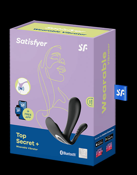 Satisfyer - Top Secret+ - Wearable Vibrator With Anal Stimulator - Black - UABDSM