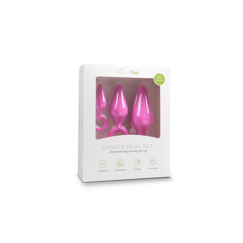 Set 3 Butt Plug Silicone Pink - UABDSM