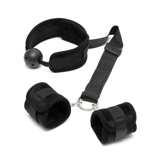 Set Mouthgag with Cuffs Black - UABDSM