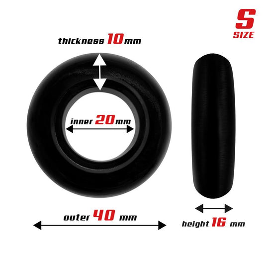 Set of 3 Cock Rings Flexible Black - UABDSM
