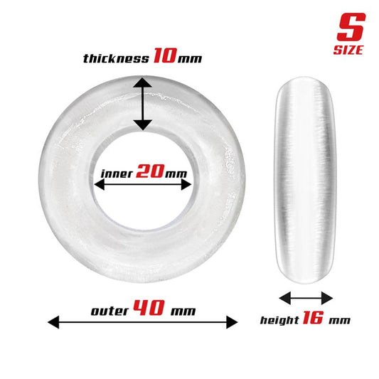 Set of 3 Cock Rings Flexible Clear - UABDSM