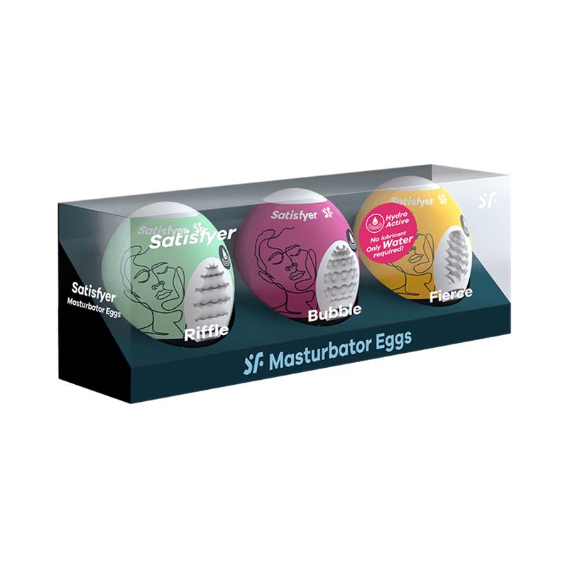 Set of 3 Masturbator Egg Riffle Bubble and Fierce - UABDSM