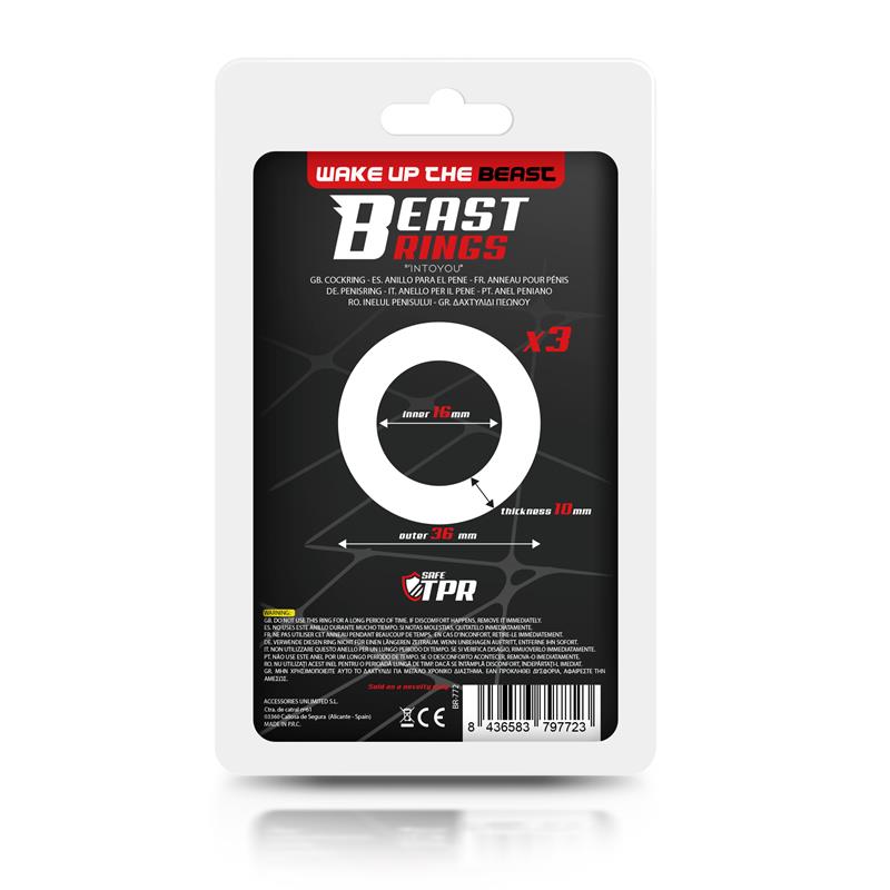 Set of 3 Penis Ring 3 Colors 1.6 cm - UABDSM