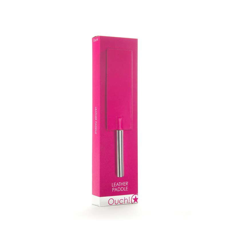 Shots Ouch! Whips and Paddles Leather Pddle Pink - UABDSM