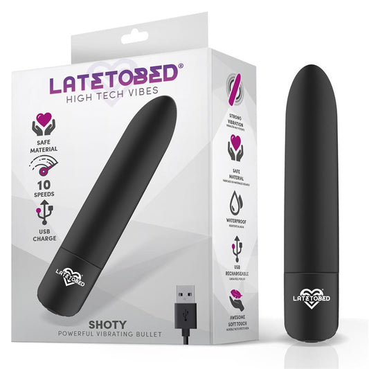 Shoty Vibrating Bullet USB 10 Speeds Powerful Motor Black Shoty Vibrating Bullet USB 10 Speeds Powerful Motor Black - UABDSM