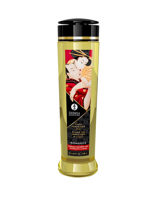 Shunga - Massage Oil - Romance Sparkling Strawberry - 240 Ml - UABDSM