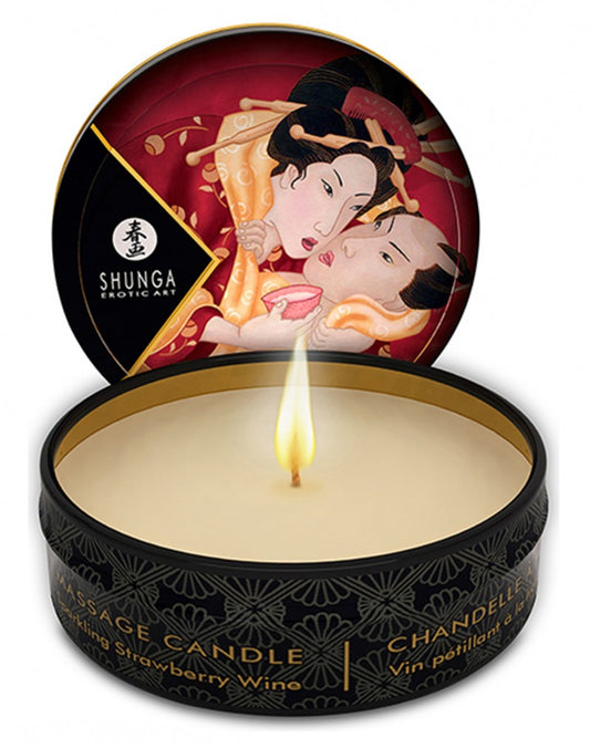 Shunga - Mini Massage Candle - Strawberry Wine 30 Ml. Shunga - Mini Massage Candle - Strawberry Wine 30 Ml. - UABDSM