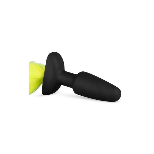 Silicone Butt Plug With Tail - Yellow - UABDSM