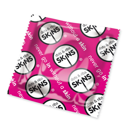 Skins Condoms Dots And Ribs x50 (Pink) Skins Condoms Dots And Ribs x50 (Pink) - UABDSM