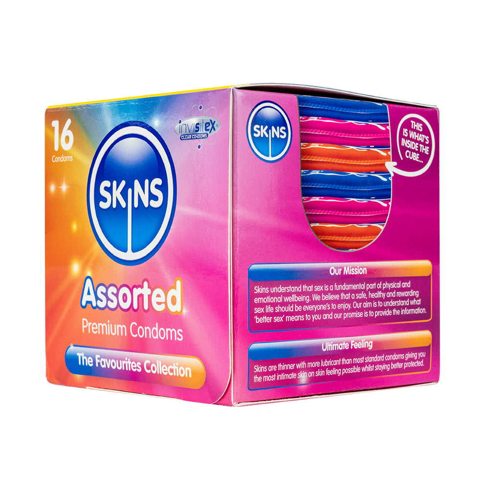 Skins Condoms Assorted Cube 16 Pack - D&R NAT UT - International 1 - UABDSM