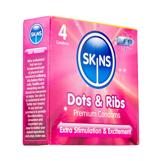 Skins Condoms Dots & Ribs 4 Pack Euro 1 Skins Condoms Dots & Ribs 4 Pack Euro 1 - UABDSM