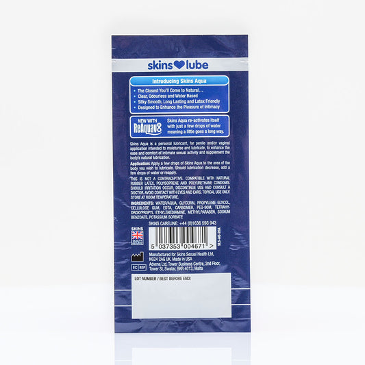 Skins Aqua Water Based Lubricant - 5ml Foil - UABDSM
