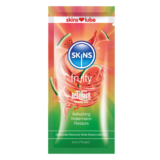 Skins Watermelon Water Based Lubricant - 5ml Foil Skins Watermelon Water Based Lubricant - 5ml Foil - UABDSM