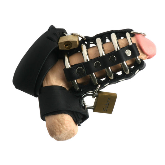 Leviathans Gates of Hell Leather Chastity Cage Leviathans Gates of Hell Leather Chastity Cage - UABDSM
