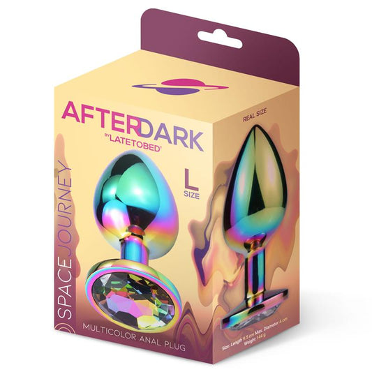 Space Journey Multicolor Butt Plug with Jewel Size L - UABDSM