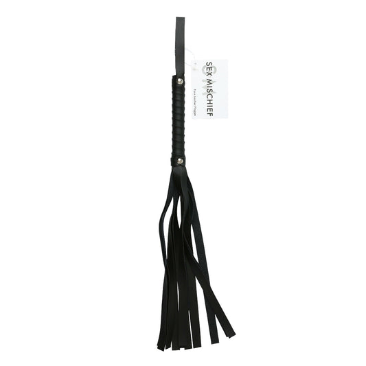 S&M Black Faux Leather Flogger - UABDSM