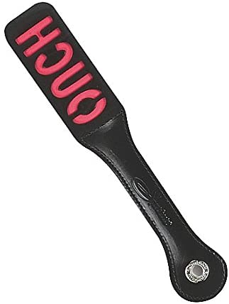 Sportsheets 12 Leather Ouch Impression Paddle - UABDSM