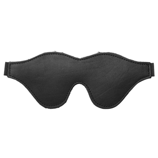 Strict Leather Black Fleece Lined Blindfold - UABDSM