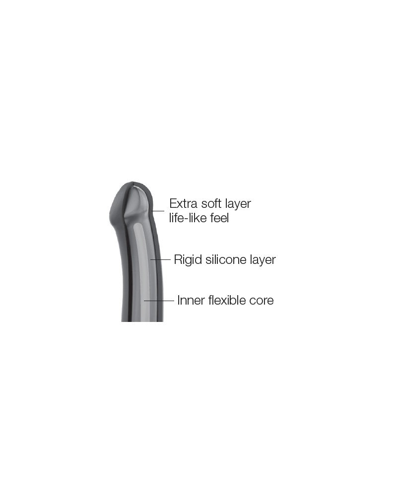 Strap-On-Me Dual Density Dildo Black M - UABDSM
