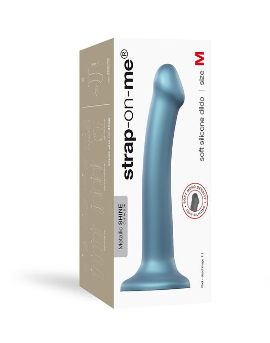 Strap-on-Me Mono Density Dildo Blue Metallic M - UABDSM