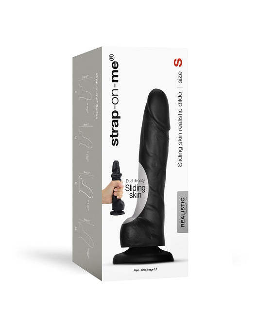 Strap-On-Me - Sliding Skin Realistic Dildo Size S - Black - UABDSM
