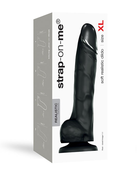 Strap-On-Me - Soft Realistic Dildo Size XL - Black - UABDSM