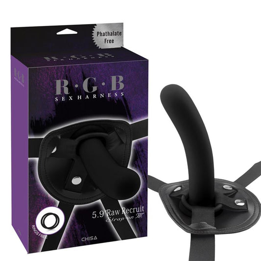 Strap-On with Dildo Raw Recruit Size M Black Strap-On with Dildo Raw Recruit Size M Black - UABDSM