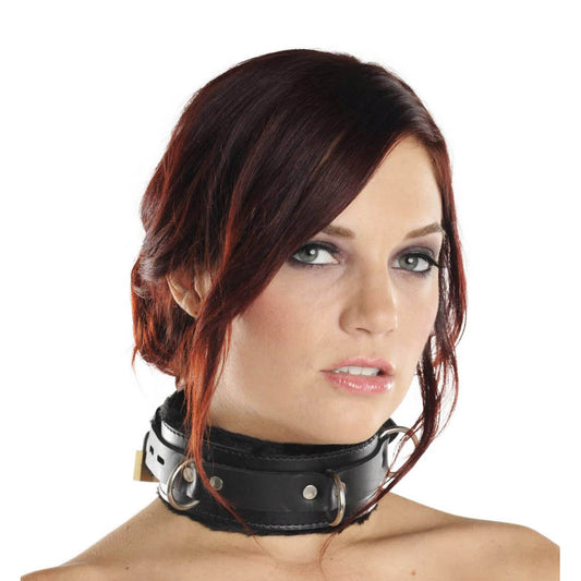 Strict Leather Premium Fur Lined Locking Collar- SM - UABDSM